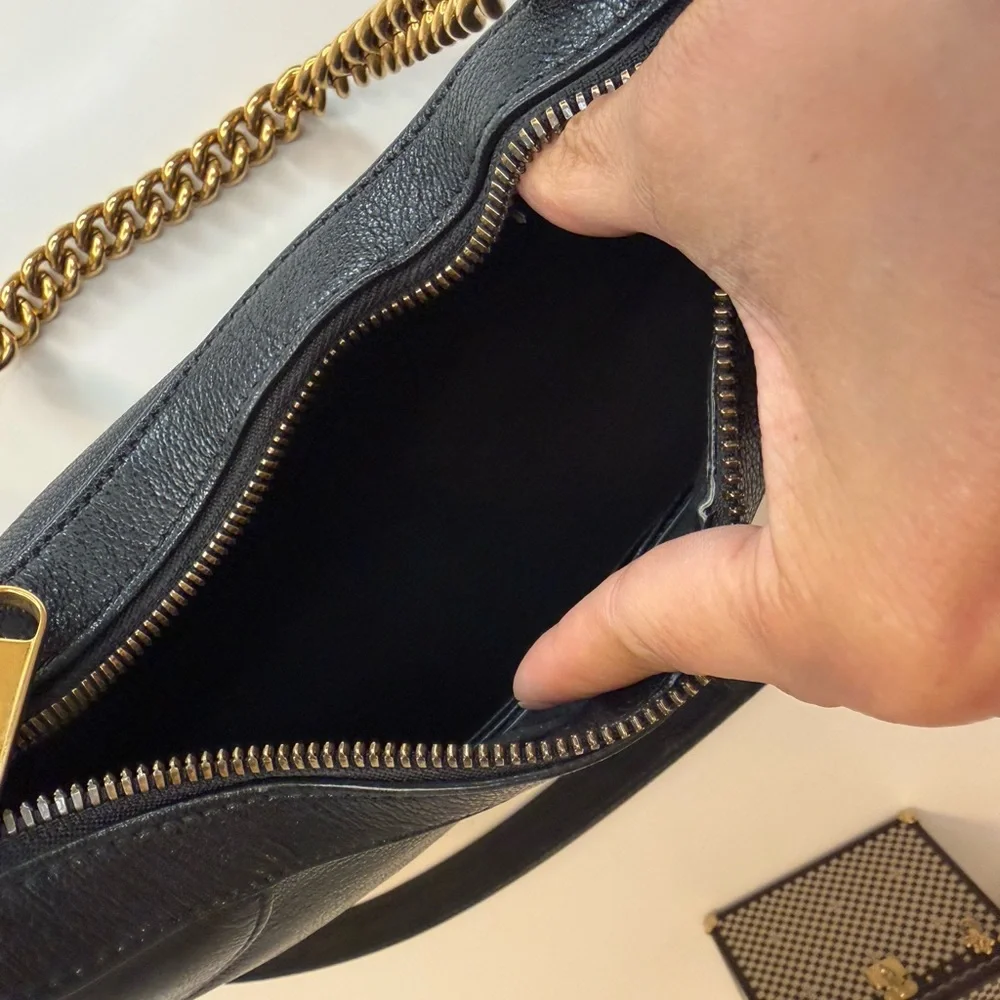 🎀GUCCI Black Small Double G Aphrodite Shoulder Bag - Picture 13 of 16